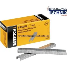 Bostitch 6 mm Klammern SB302006 verzinkt für Bostitch Tacker T3020 Hikoki N18DSL KL-36 5,0M