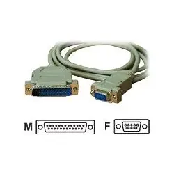 DEXLAN Nullmodemkabel - DB-9 (W) zu DB-25 (M)