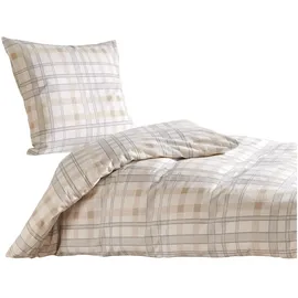 Traumschlaf Ronja Kariert Beige/Braun 155 x 200 cm + 80 x 80 cm