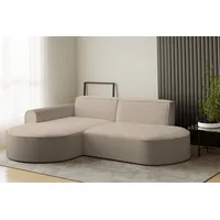 Fun Möbel Ecksofa Designersofa BONDY in Stoff Ascot Beige