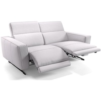 Sofanella 2-Sitzer Leder Alesso, Relaxsofa, Designsofa, Designer Couch, Italienisches Sofa, 2er Sofa weiß