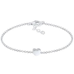 Elli Basic Trend Erbskette Herz Love Liebe 925 Silber Armbänder & Armreife   Damen