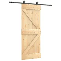 vidaXL Schiebetür rechts 70 x 210 cm Natürlich/Schwarz