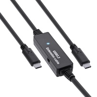 InLine USB 3.2 Gen.1 Aktiv-Kabel, USB-C Stecker an USB-C Stecker, schwarz 10m, 35671C