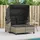 vidaXL Gartensofa 2-Sitzer mit Dach und Hockern Hellgrau Poly Rattan