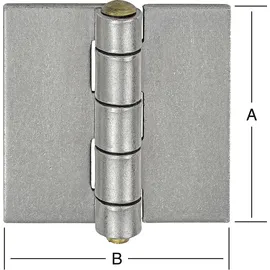 ede - vormann VORMANN FT-Scharnier B 55mm, H 60mm, gerollt, 1-teilig, Eisen