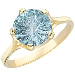 Luigi Merano Ring mit rundem Edelstein, Gold 375 Ringe   Blau Damen 