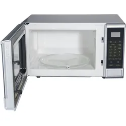 Sharp R270S Solo Mikrowelle freistehend /  20L / 800W / 10 Leistungsstufen / LED-Beleuchtung im Innenraum / Silber