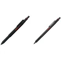 rOtring 600 3-in-1-Schreibgerät mit Kugelschreiber und Druckbleistift & 600 Kugelschreiber | mittlere Spitze | Schwarze Tinte | schwarzer Schaft | nachfüllbar, 1 Stück (1er Pack)
