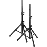 Ibiza - SS01B-MINI - 2 Lautsprecherständer aus Aluminium, max. 1,20 m und 30 kg - Inklusive Tragetasche - Schwarz