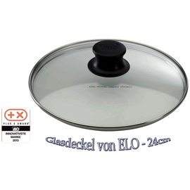 ELO Glasdeckel Sichtkochen ABS Kunststoffknauf für Pfannen 24cm Pfannendeckel