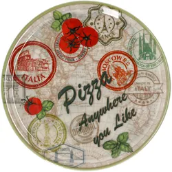 4er Set Pizzateller Charme Green - Moskau grün - 31cm - 04019#ZCHAV