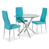Design Esstisch rund GA-111 Glas Tisch Esszimmer 90x71x90 cm - Transparent