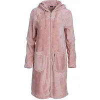 Wewo fashion Damenbademantel 6601, Kurzform, Wellsoft-Microfaser, Kapuze, Reißverschluss, unübertroffen kuschelig rosa XL
