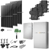PV-Komplettanlage 10 kWp mit Enphase Mikrowechselrichtern + Stromspeicher 10,0 kWh, 24 Solarmodulen Glas-Glas black frame & Montagesystem Aufdach (* 0% MwSt. gem. §12 Abs. 3 UstG)
