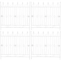 CLP Zaun-Set 4er Set 100 x 100 cm Weiß/Eisen