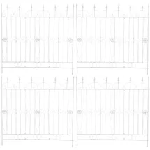 CLP Gartenzäune Mangold 4er Set Metall 60 x 30 cm Weiß