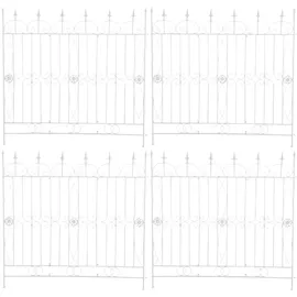 CLP Gartenzäune Mangold 4er Set Metall 60 x 30 cm Weiß