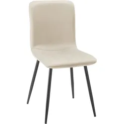 Stuhl Elif Beige Samt Gepolstert
