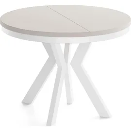 WFL GROUP Savio Ø 90-190 cm beige/weiß