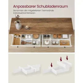 VASAGLE Sideboard 40 x 140 x 80 cm Braun / Weiß