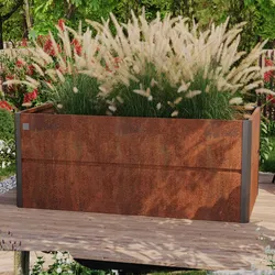 PRIMEYARD Design 200 x 100 x 77 cm Hochbeet, Cortenstahl, Rost-Optik - (GFPV00783)