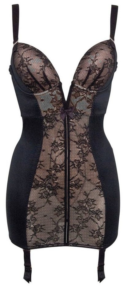 Preisvergleich Produktbild Gossard Corsage VIP Retrolution Staylo Push-Up Miederkleid Black 80 F (Shapekleid, 1-tlg., Teilspitze) schwarz 80F