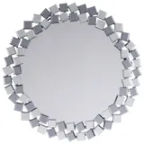 Kayoom Wandspiegel Grau, Silber, Glas, rund, 80x80x1.6 cm