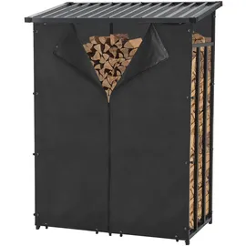 casa.pro Kaminholzregal Yakutat Metall 185 x 130 x 70 cm Schwarz