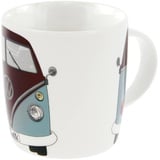 BRISA VW Collection - Volkswagen Große Keramik Kaffee-Tee-Cappuccino-Tasse-Becher-Haferl im T1 Bus Design (Bus Front/Petrol & Braun)