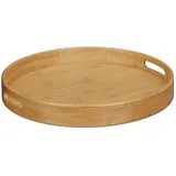 Relaxdays Tablett braun rund Ø 38,5 cm