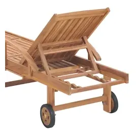 vidaXL Sonnenliegen 2 Stk. mit Auflagen Schwarz Massivholz Teak