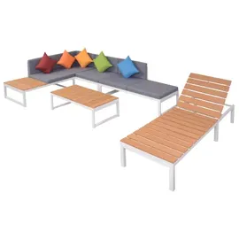 vidaXL Garten-Lounge-Set mit Auflagen Aluminium und WPC 5-tlg. 42870