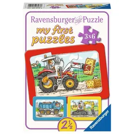 Ravensburger Rahmenpuzzle My first Puzzles Bagger, Traktor und Kipplader (06573)