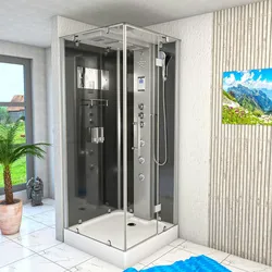 Dampfdusche Duschtempel Sauna Dusche Duschkabine D38-03R3 80x80 cm ohne 2K Scheiben Versiegelung