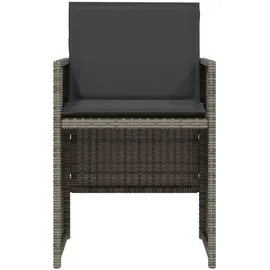 vidaXL 3-tlg. Bistro-Set mit Kissen Grau Poly Rattan