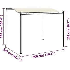 vidaXL Pavillon 1,62 x 3 m inkl. 4 Seitenteile Cremeweiß/Beige