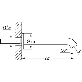 Grohe Essence Ausl. 22,1cm, Wandmontage, warm sunset