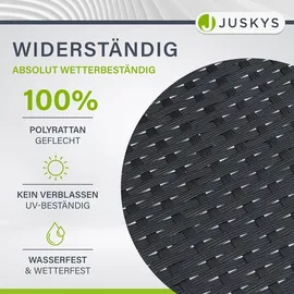 Juskys Yoro Polyrattan Gartenstuhl Schwarz 4 St.
