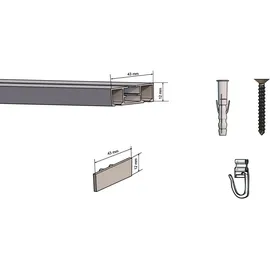 INDEKO Schienensystem INDEKO "Objektschiene", silber (silberfarben), L:250cm, Aluminium, Kunststoff, Gardinenstangen, Schienensystem, Innenlauf Gardinenschiene, Set inkl. Gleitern & Montagematerial