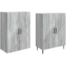 vidaXL Schrankset 2 Pcs 66 x 34,5 x 89,5 cm Grau