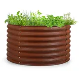 Blumfeldt Rust Grow Hochbeet Gartenbeet verzinktes Stahlblech Rost-Finish Rostrot