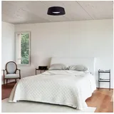 Paco Home Deckenlampe Esstisch Deko Wohnzimmer Modern Büro Rund Lampenschirm Stoff E27 schwarz