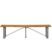 Möbilia Gartenbank 3-Sitzer Akazie/Metall natur/grau klappbar 170 cm | Akazie, natur, grau