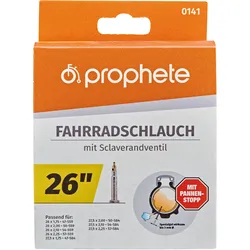 Fahrradschlauch PROPHETE "Fahrradschlauch", schwarz (farbe}), Fahrradschläuche, 48mm, Sclaverandventil (SV), 26 Zoll (66,04cm)