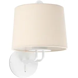 Montreal Weiß Wandleuchte Beige Schirm