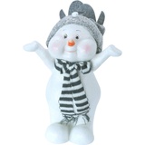 X-MAS ART COLLECTION Glitzer Figur Schneemann stehend mit M ̧tze & Schal Jubelnd