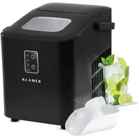 Klamer Eiswürfelmaschine klein (2025), 8 Eiswürfel in 8 Minuten, 11 kg Eiswürfel pro Tag, 2 Eiswürfelgrößen, 1 L Wassertank, Geräuscharmer Eiswürfelb...