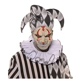 Horror-Shop Weiß-schwarzer Harlekin Kragen für Clown Kostüme