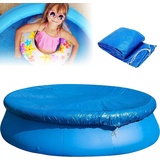 Runde Poolabdeckung,366 cm Pool Abdeckplane Wasserdicht und Staubdicht Pool Cover PE Solarabdeckung für 366cm Rund Easy Set Pool